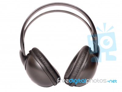 Black Headphone Stock Photo