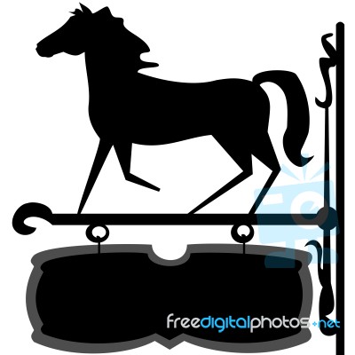 Black Horse Sign Stock Image