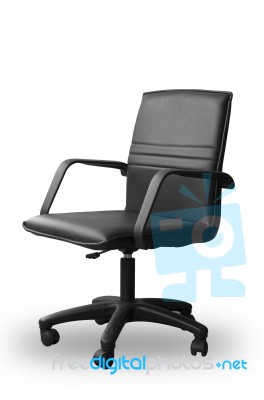 Black Leather Office Chair Stock Photo