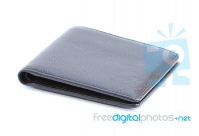 Black Leather Wallet Isolated On White Background Stock Photo