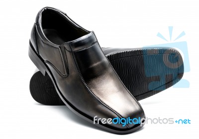  Black Men's Leather Shoe Stock Photo