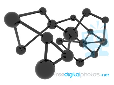 Black Molecule Isolated Science Background Clipping Path Inside Stock Image