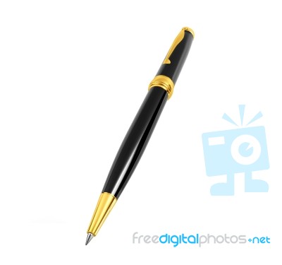 Black Pen Isolated On White Background Stock Image