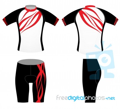 Black Red Cycling Vest Style Design Stock Image