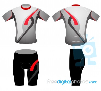 Black Red Cycling Vest Style Design Stock Image