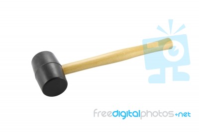 Black Rubber Head Hammer On White Background Stock Photo