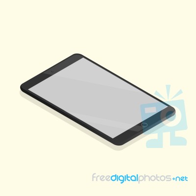 Black Tablet Isometric Stock Image