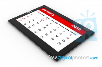 Black Tablet Pc On White Background Stock Image