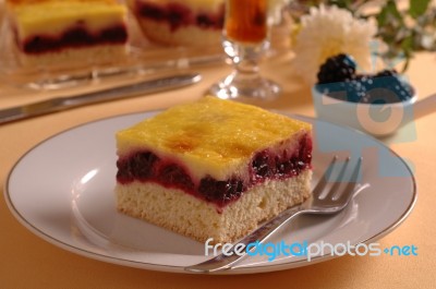 Blackberry Cake Stock Photo