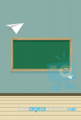 Blackboard In Classroom Stock Image