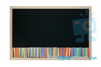 Blackboard With Chalks Stock Image