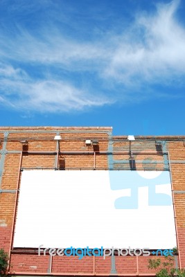 Blank Billboard On A Brick Building Stock Photo