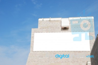 Blank Billboard On A Modern Building Stock Photo