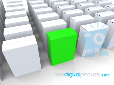 Blank Box Copyspace Means Stand Out Leader Or Individual Stock Image