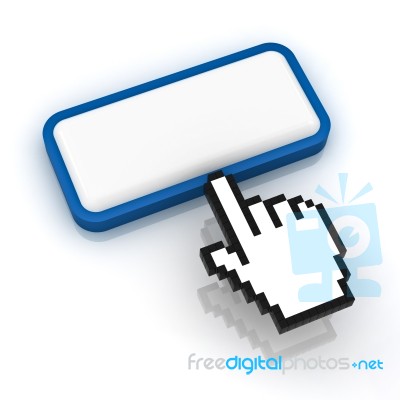 Blank Button With Hand Cursor Stock Image