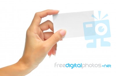 Blank Card In A Hand Stock Photo