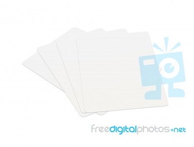 Blank Cards Game Stack On White Background Stock Photo