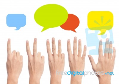 Blank Empty Colorful Speech Bubbles Stock Photo