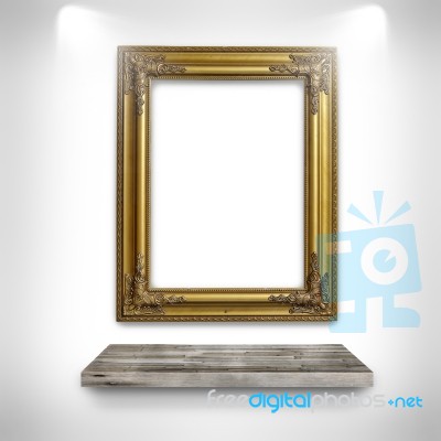 Blank Frame In The Gallery Stock Image