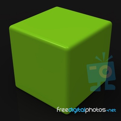 Blank Green Dice Shows Copyspace Cube Or Box Stock Image