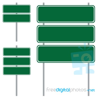 Blank Green Road Sign Design Isolated On White Background Stock Image