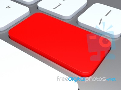 Blank Keyboard Key Shows Red Empty Copyspace Keypad Stock Image