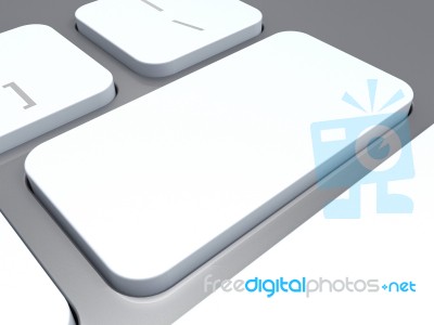 Blank Keyboard Key Shows White Empty Copyspace Keypad Stock Image