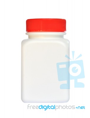 Blank Medicine Bottle On White Background Stock Photo