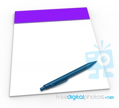 Blank Note Pad With Copy Space Shows Empty White Note Book Stock Image