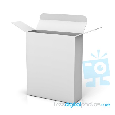 Blank Opened White Box Stock Image