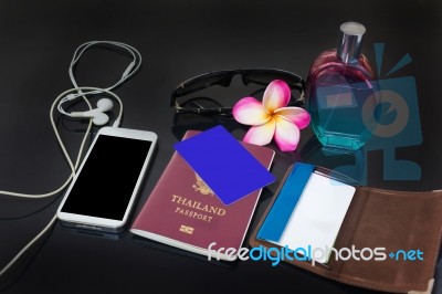 Blank Or Empy Credit Or Debit Card On Thailand Passport With Cel… Stock Photo