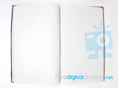 Blank Page Of Lined Paper Book Isolated Stock Photo