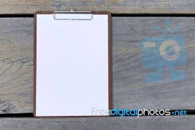 Blank Paper On Paper Clipboard Stock Photo