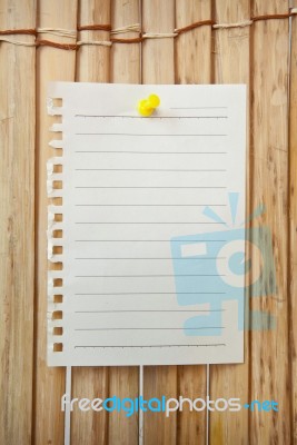 Blank Paper Sheet And Pin Stock Photo