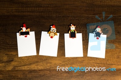 Blank Paper Sheet With Christmas Theme Paper Clip Stock Photo