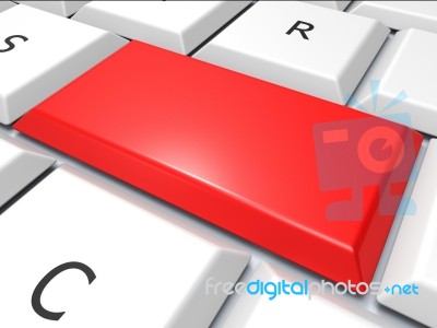 Blank Pc Keyboard Key Shows Red Empty Copy Space Online Stock Image