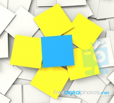 Blank Post It Messages Shows Copyspace To Do And Note Stock Image