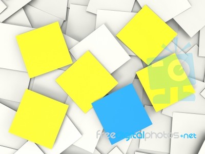 Blank Postit Notes Shows Copyspace Memos And Notices Stock Image