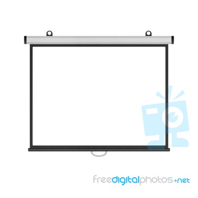 Blank Projector Screen Isolated For Presentation In Business Stock Image