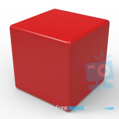 Blank Red Dice Shows Copyspace Cube Or Box Stock Image