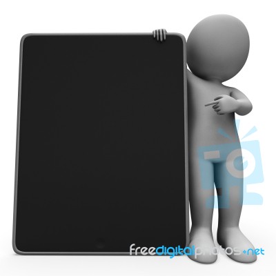 Blank Space Tablet Computer Showing Touchpad Multimedia Stock Image