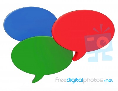 Blank Speech Balloons Shows Copyspace For Thought Chat Or Idea Stock Image