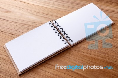 Blank Spiral Notebook Stock Photo