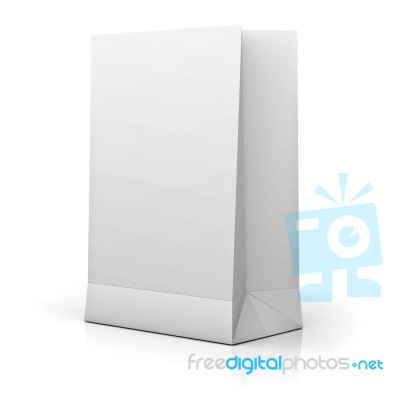 Blank White Paper Bag Stock Image