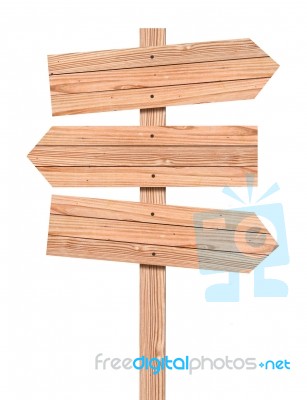 Blank Wooden Direction Sign Stock Photo