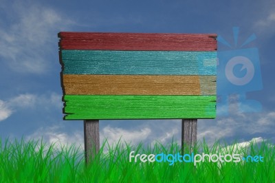 Blank Wooden Sign Stock Image