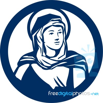 Blessed Virgin Mary Circle Retro Stock Image