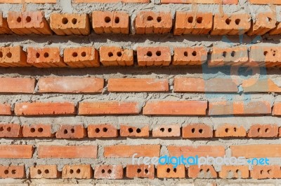 Block Brick Wall Stock Photo