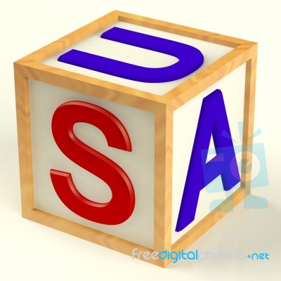 Block Spelling USA Stock Image