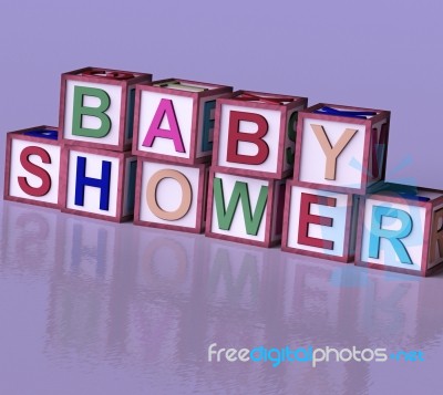 Block With Baby Shower Stock Image